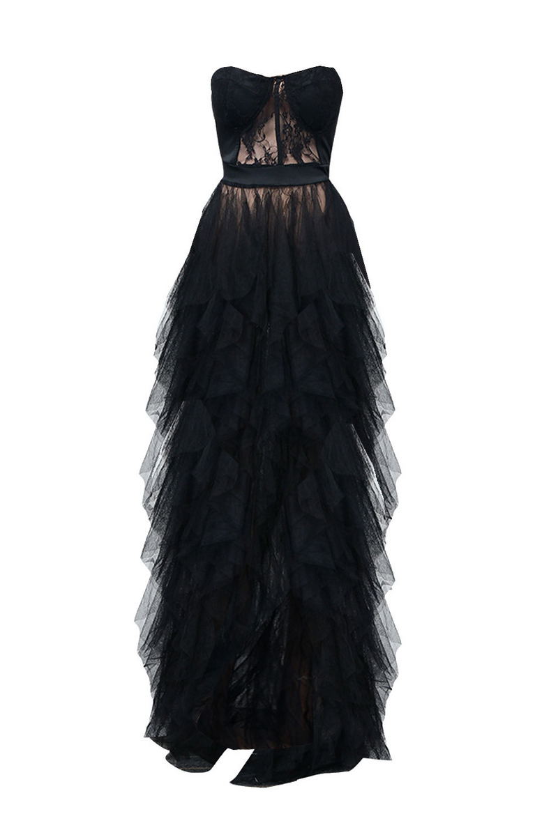 Tine Tulle Maxi Dress In Black