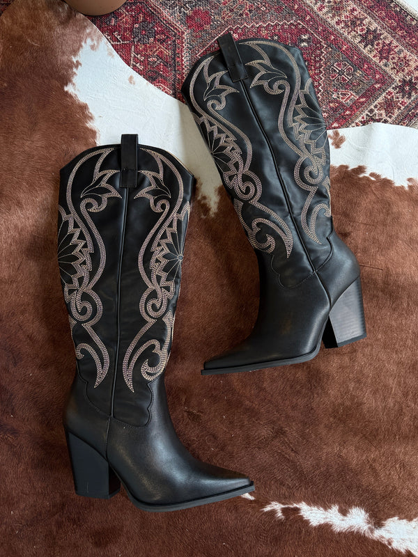 Astrid Western Cowboy Boots Brown