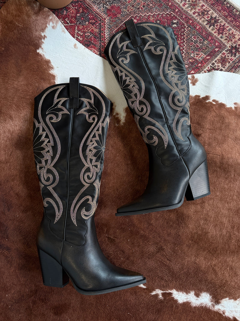 Astrid Western Cowboy Boots Brown