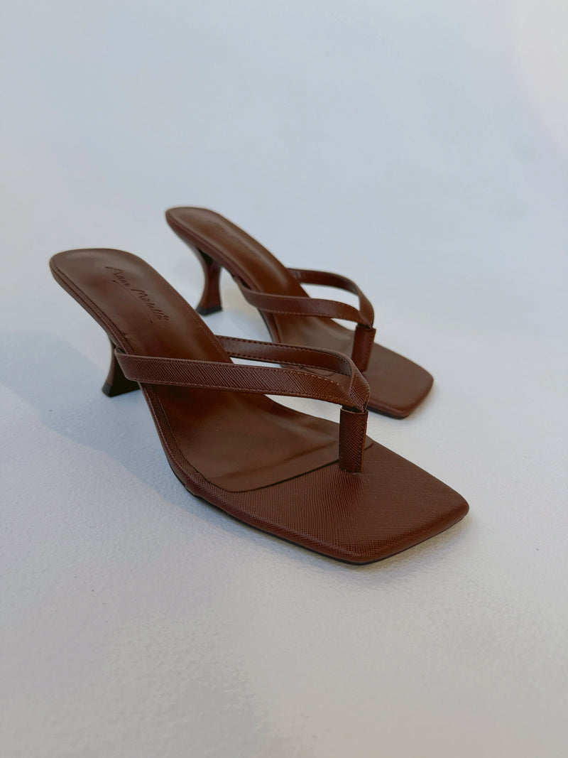 Align Me Thong Kitten Heels Brown