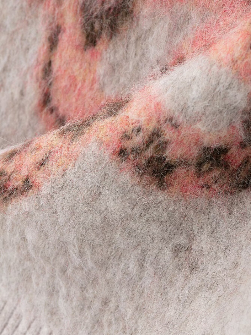 V-Neck Bristle Effect Jacquard Vest