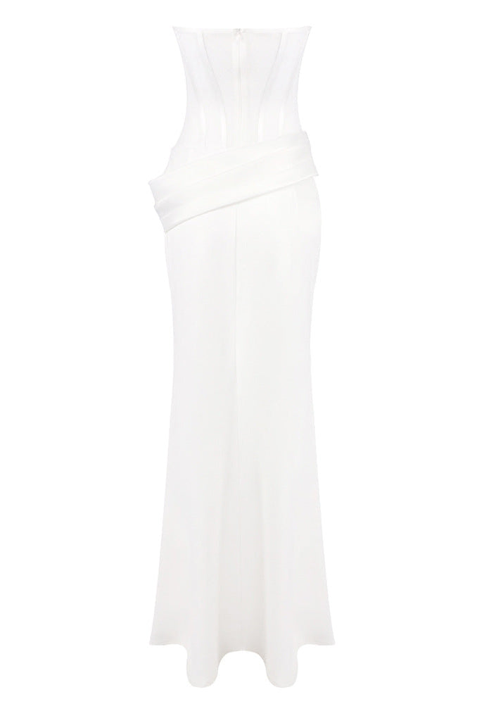 Linaeve Strapless Corset Maxi Two Piece Dress In White