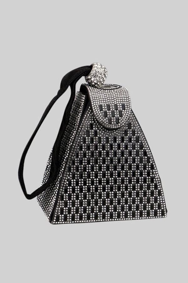 Aelunara Rhinestone-embellished Pyramid Handbag