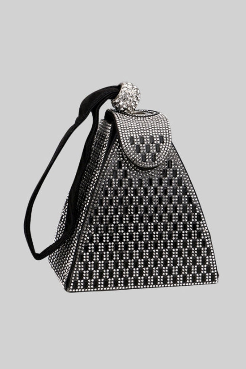 Aelunara Rhinestone-embellished Pyramid Handbag
