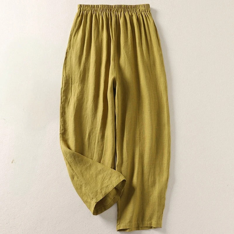 Lila Linen Wide-Leg Pants