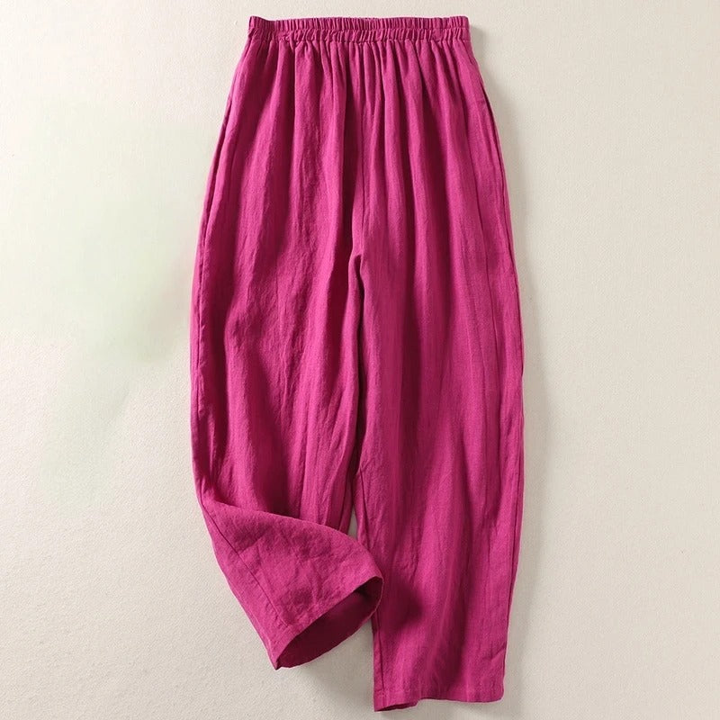 Lila Linen Wide-Leg Pants