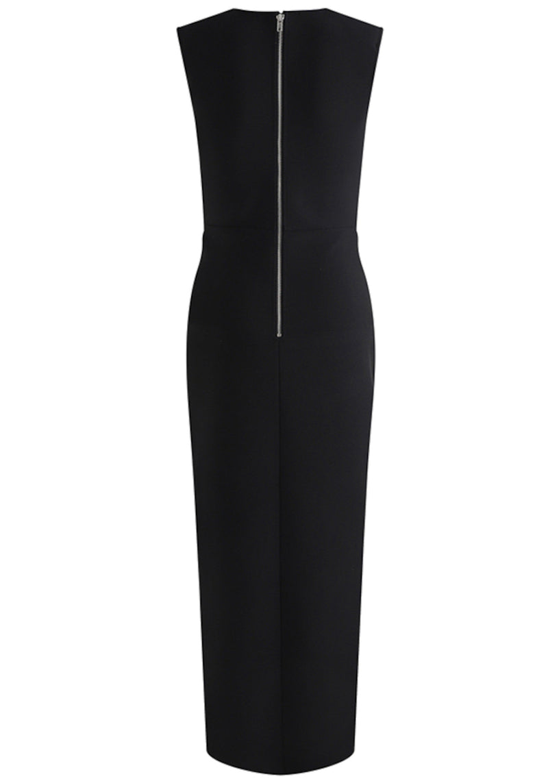 Jaren Floral Pearl Detail Maxi Dress In Black