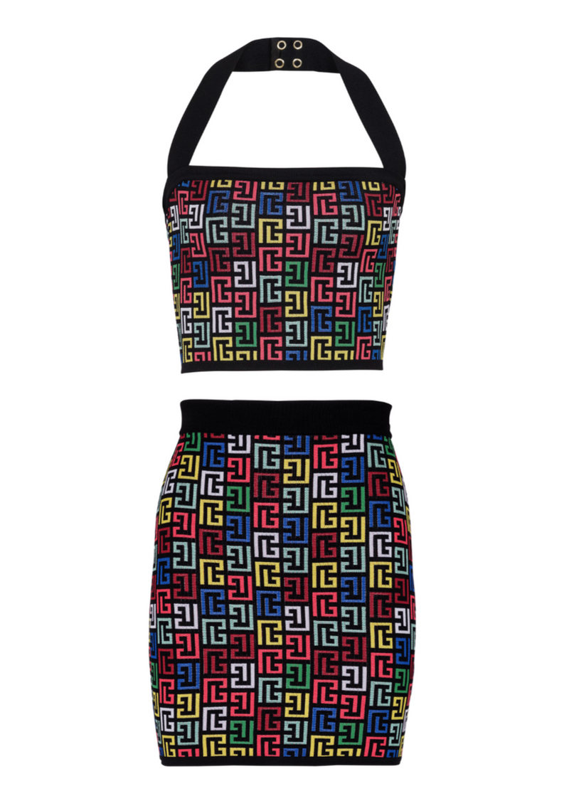 Leonie Knit Halterneck Top Skirt Set