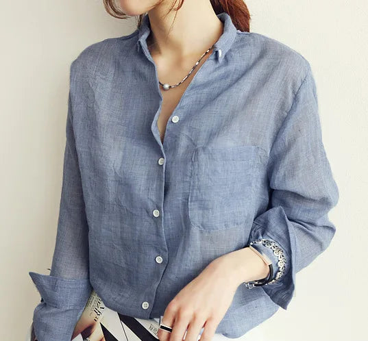 Clara Chic Linen Blouse