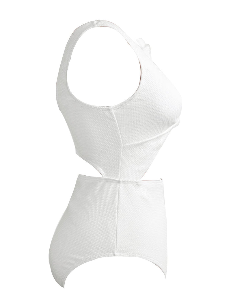 Aquila Ruffle Beach Bikini In White