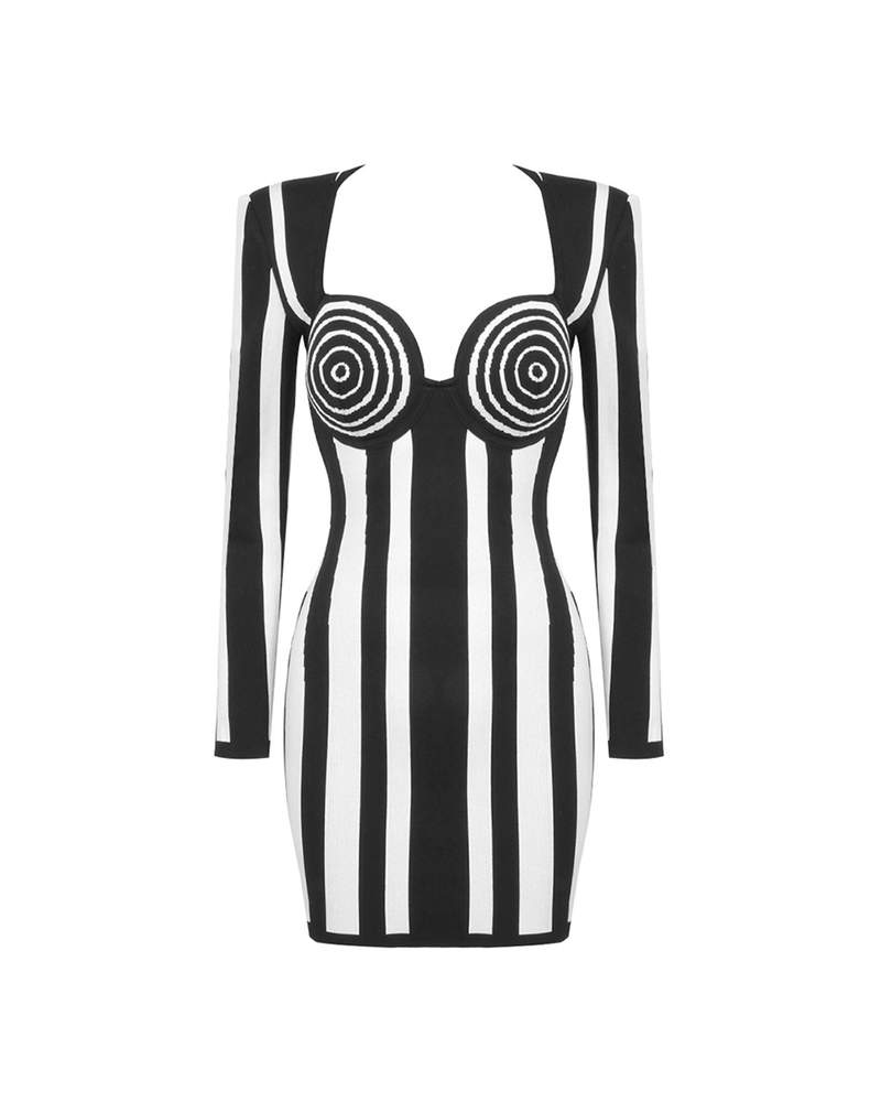 Bitzer Striped Knit Bodycon Mini Dress