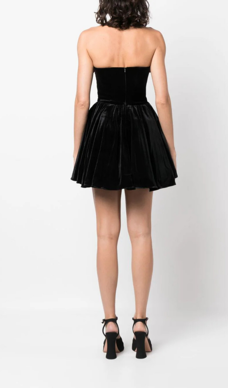 Verity Off-Shoulder Floral-Applique Mini Dress