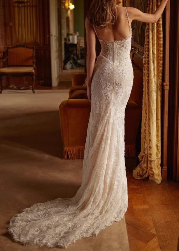 Daelorin Lace Corset Maxi Dress In White