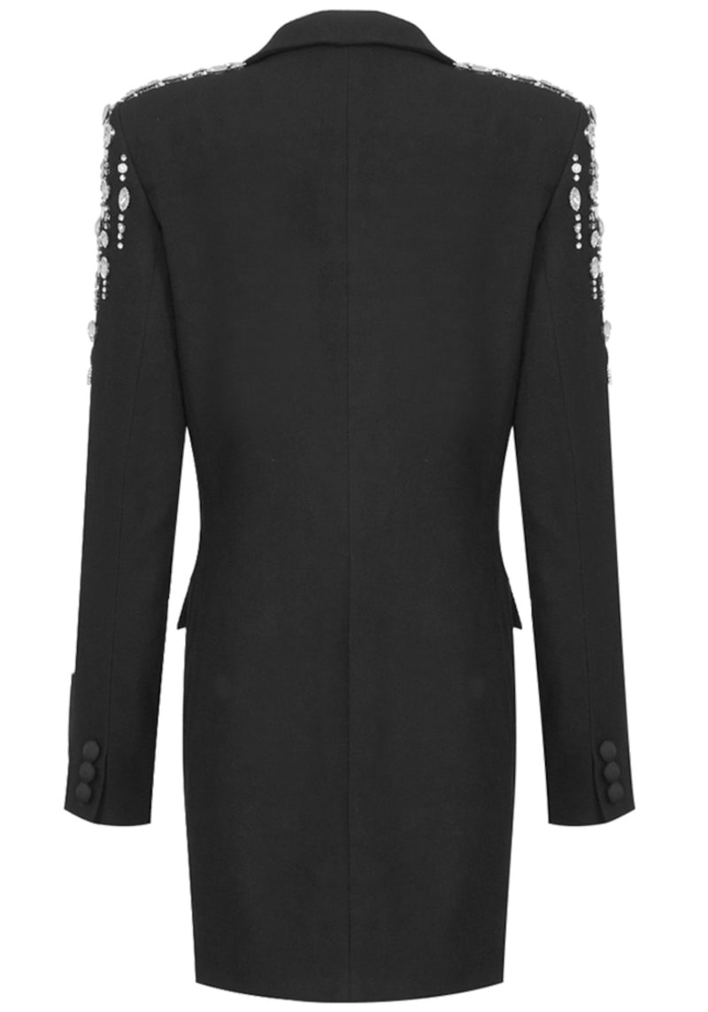 Nachla Embellished Shoulder Blazer Dress In Black