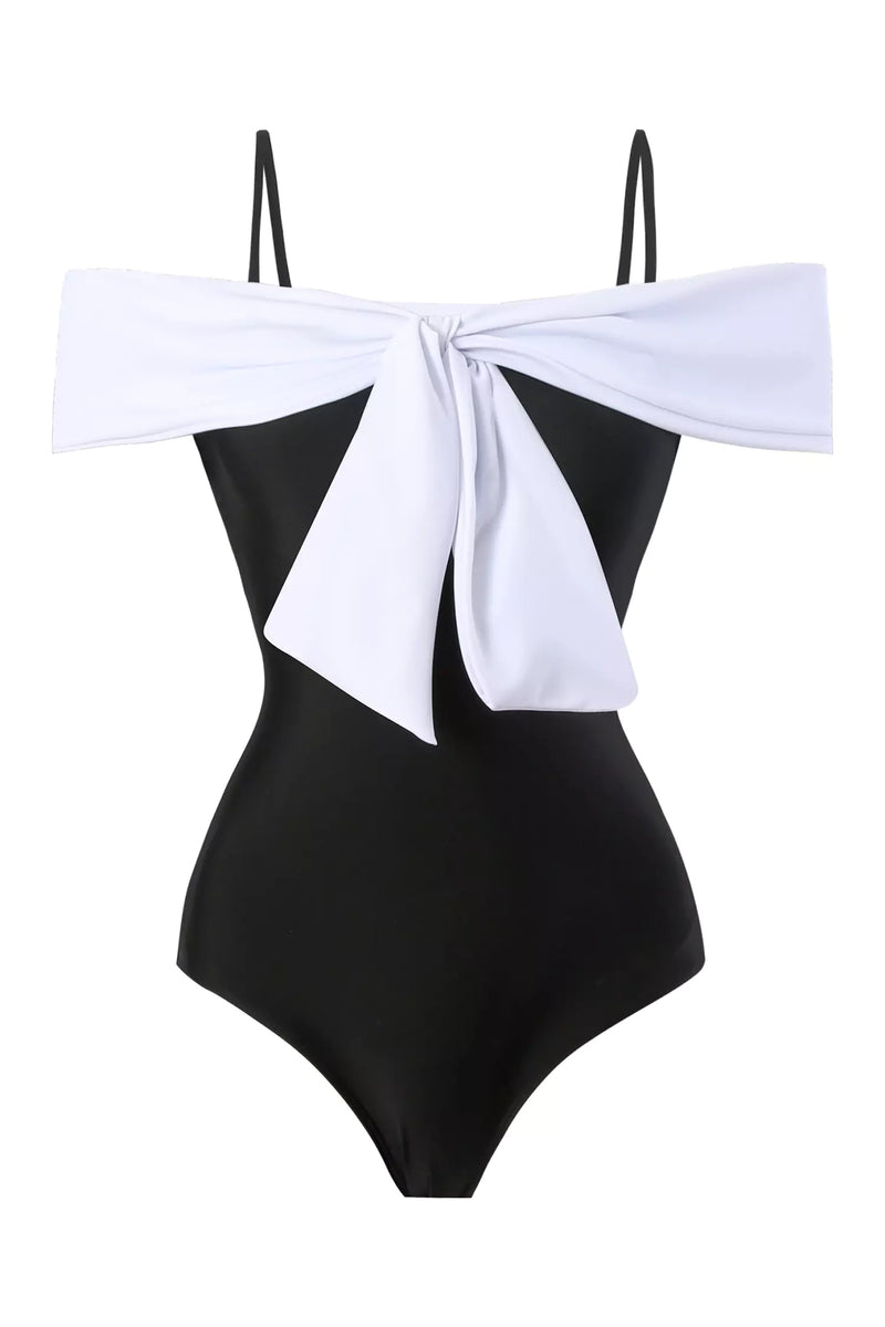 Cassius Bow Tie One Piece Swimwear In Black