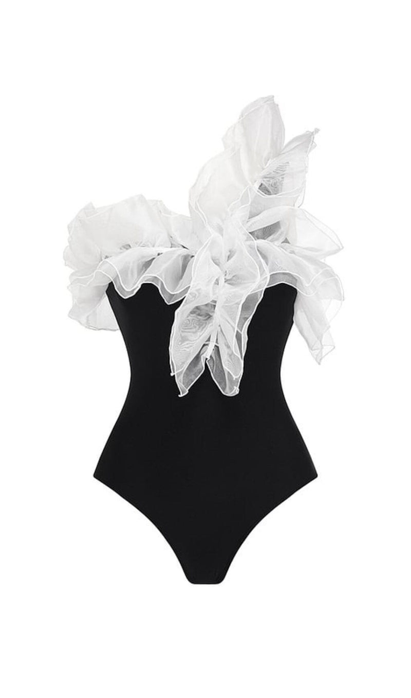 Shenali Ruffle Stitching One Piece Swimsuit