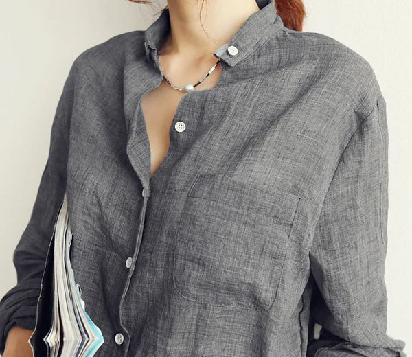 Clara Chic Linen Blouse