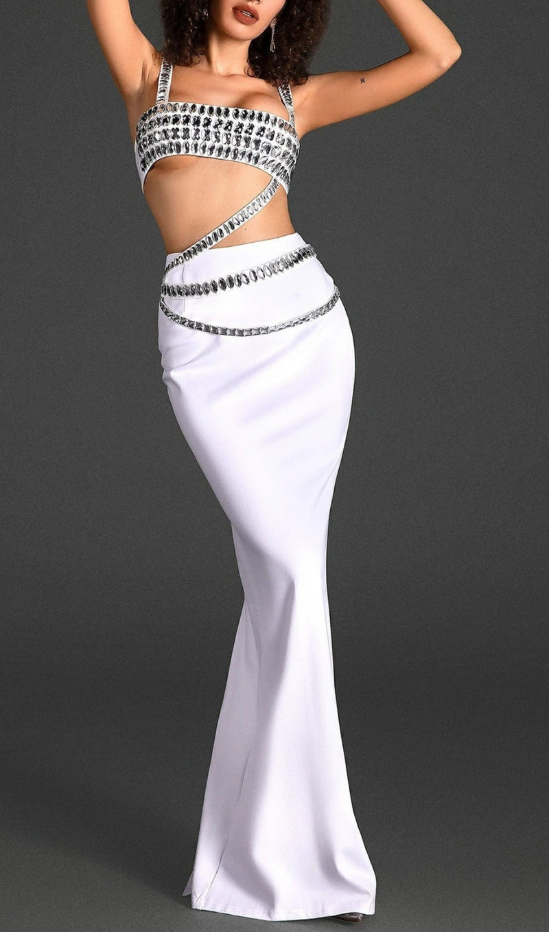 Lacey Crystal Two-Piece Set In White