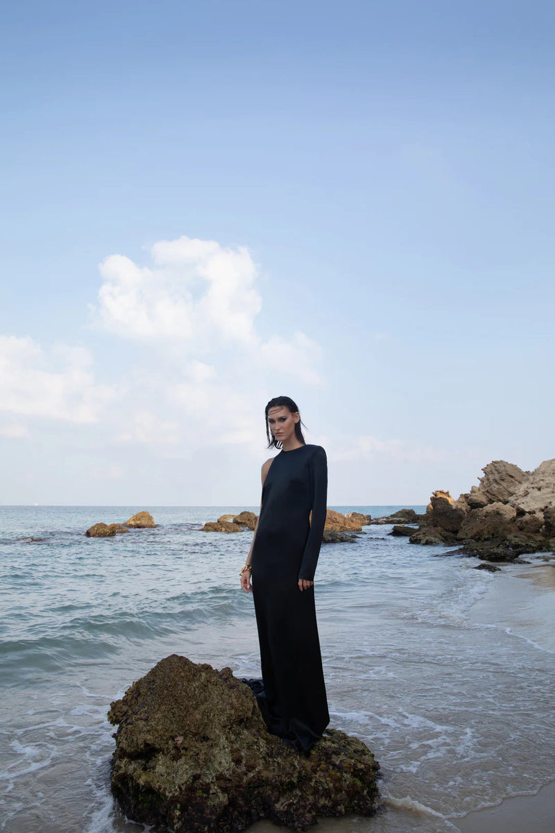 Fagra Off-Shoulder Snake Chain Maxi Dress