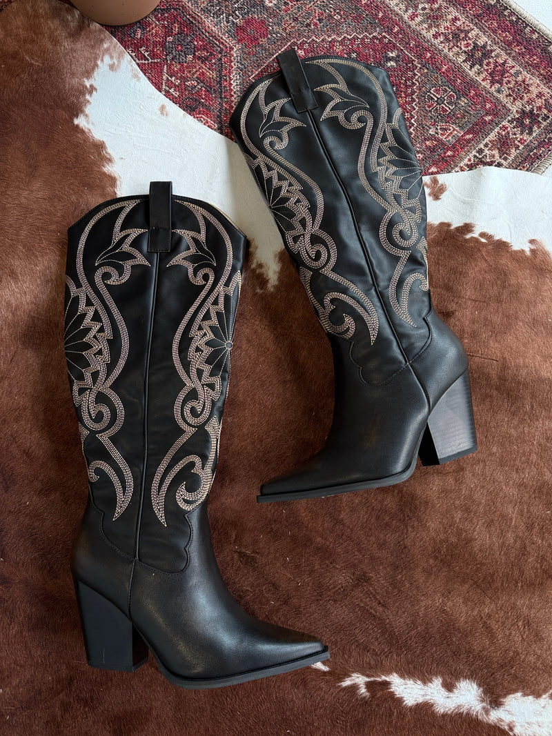 Astrid Western Cowboy Boots Brown