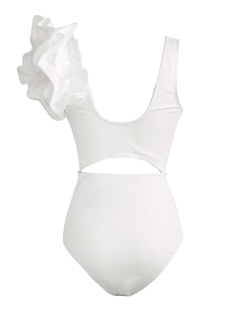 Aquila Ruffle Beach Bikini In White