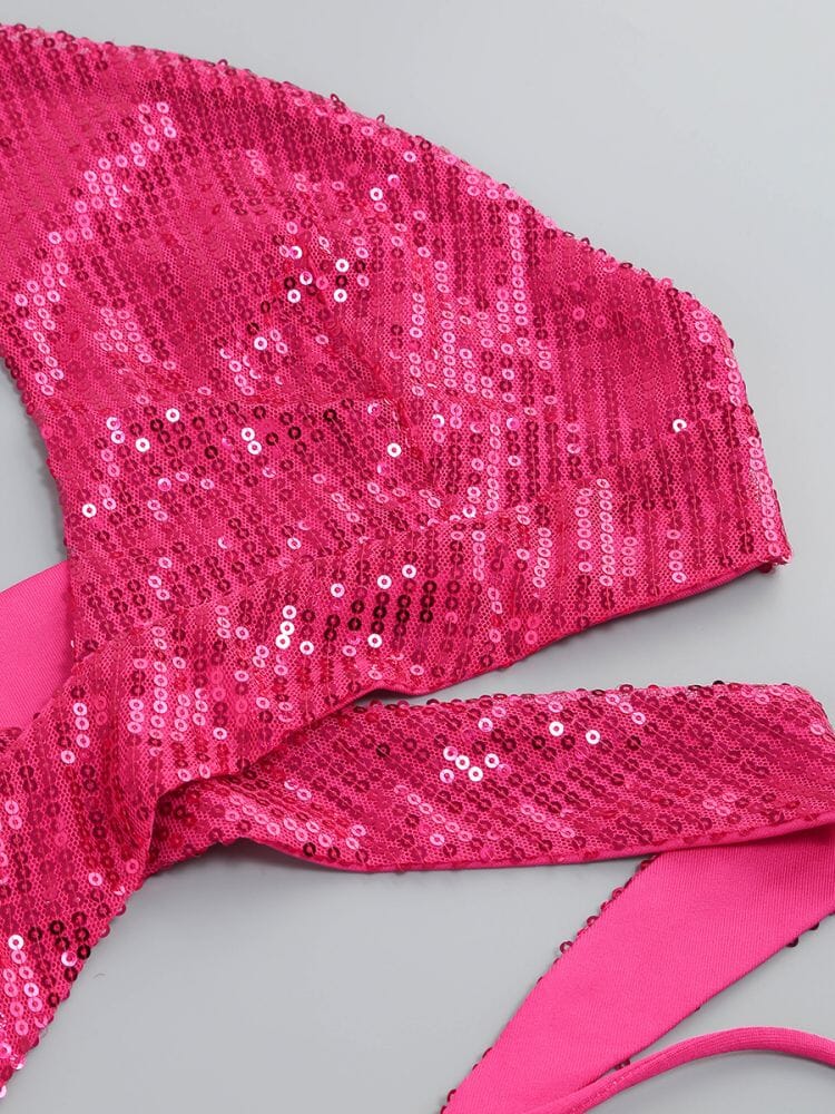 Clemma Sequin Cutout Suit In Pink
