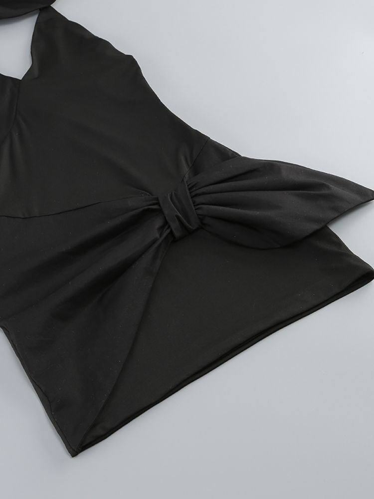 Hanne Crossover-Neck Mini Dress