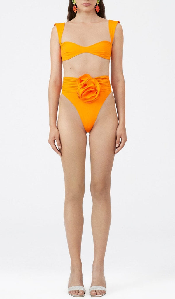 Bryony Rose Embellished Bikini Suit In Orange