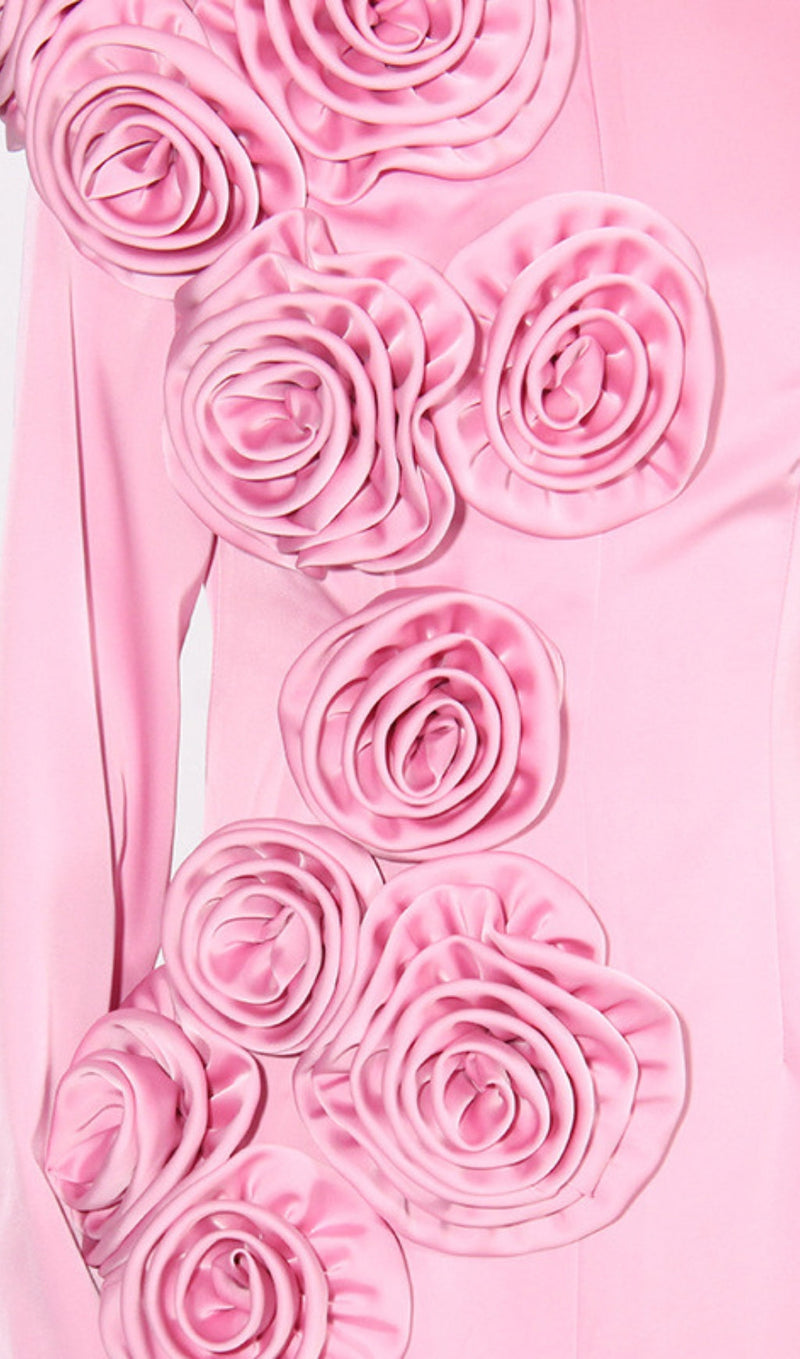 Garina Flower Maxi Dress In Pink