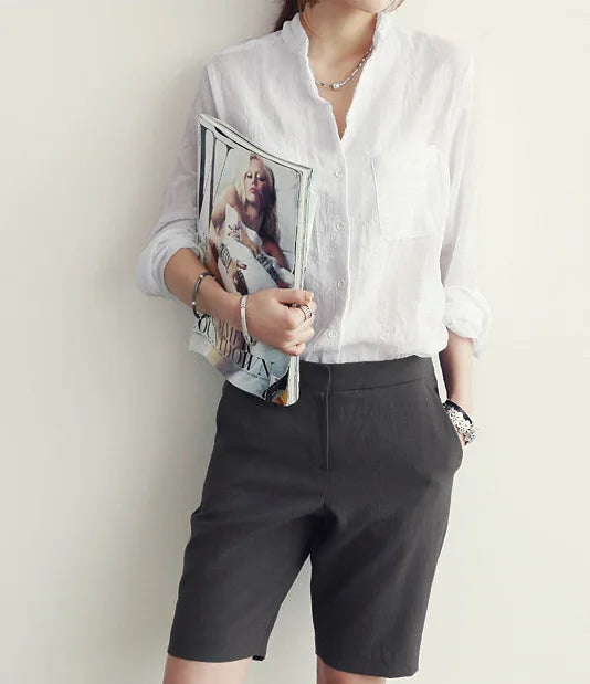 Clara Chic Linen Blouse