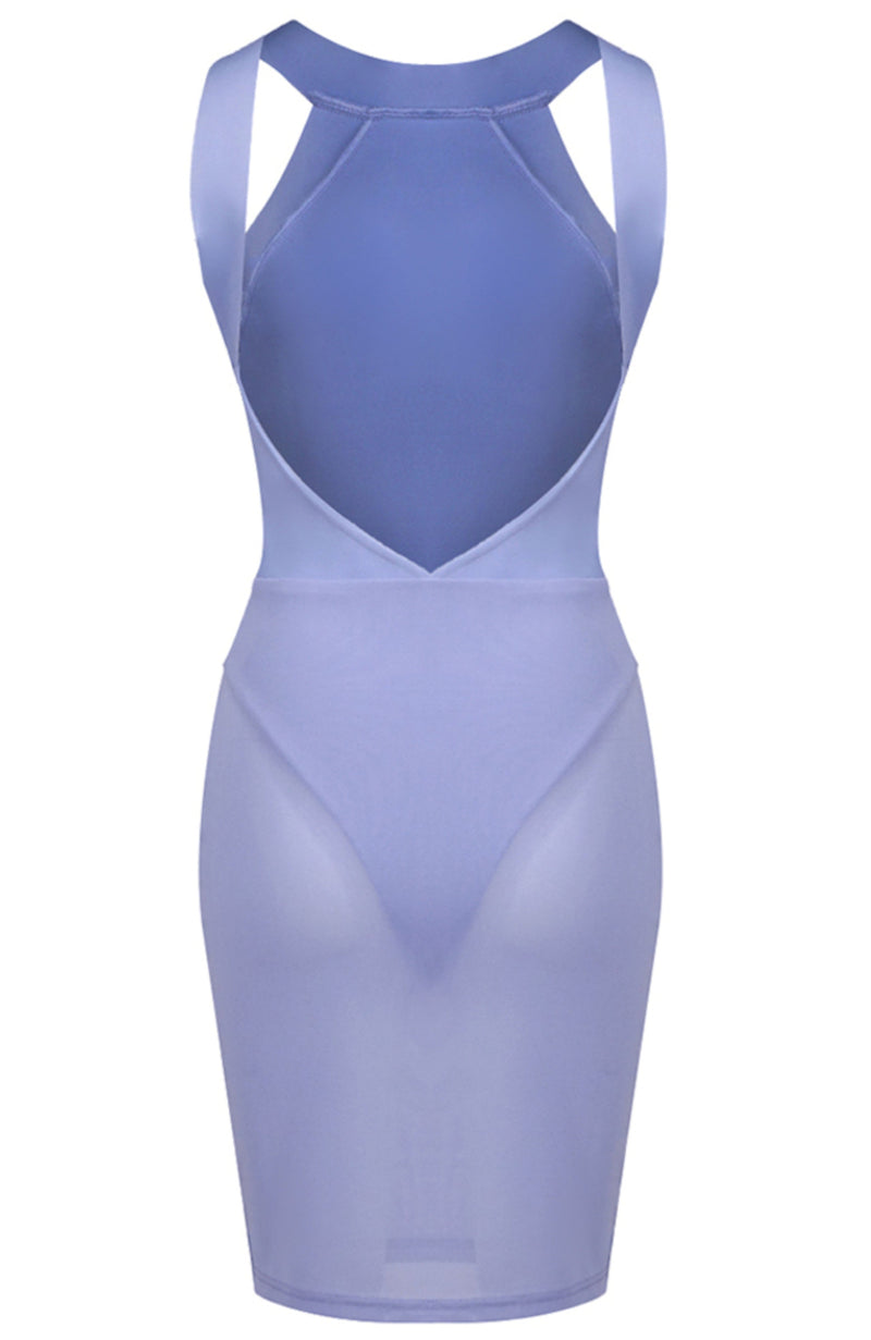 Faeldrin Halter Backless Bandage Midi Dress In Lavender