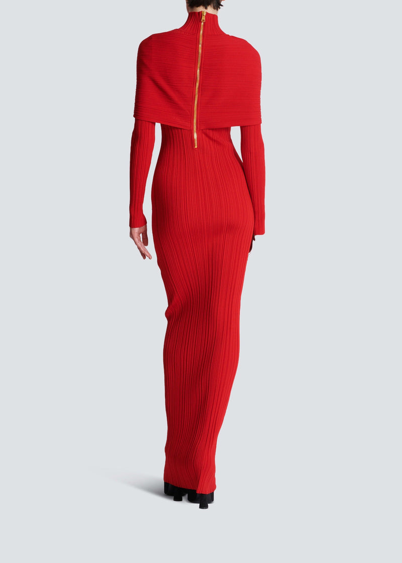 Sheadon Long-Sleeve Cross-Knit Jacquard Bandage Dress In Red