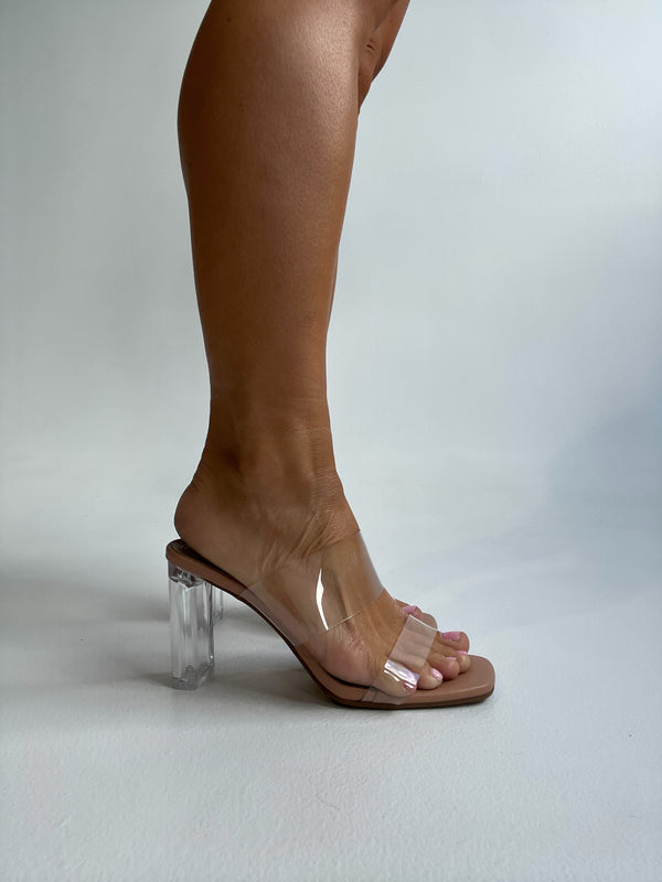 Selma Double Strap Heels Nude