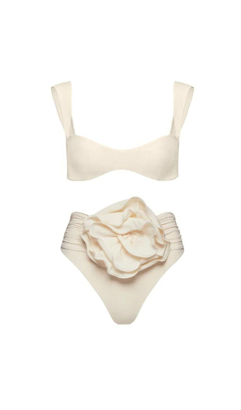 Bryony Rose Embellished Bikini Suit In Ivory