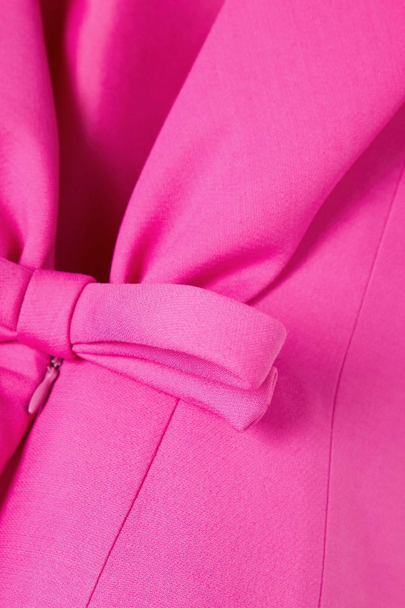 Lux Short Sleeve Bow Mini Dress In Pink