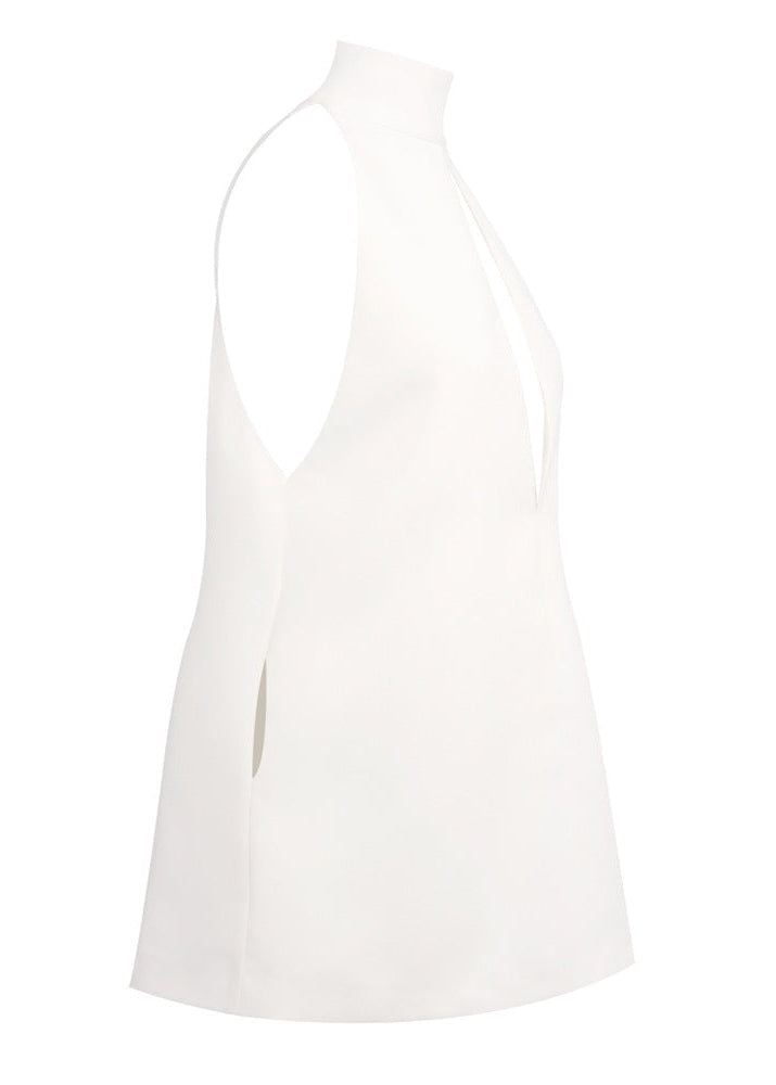 Faelyra Halter Cut Out Detail A Line Mini Dress In White