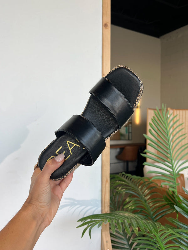 Western Haven Platform Heels Black