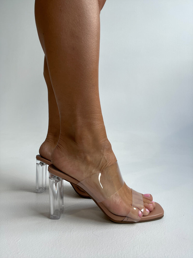 Selma Double Strap Heels Nude