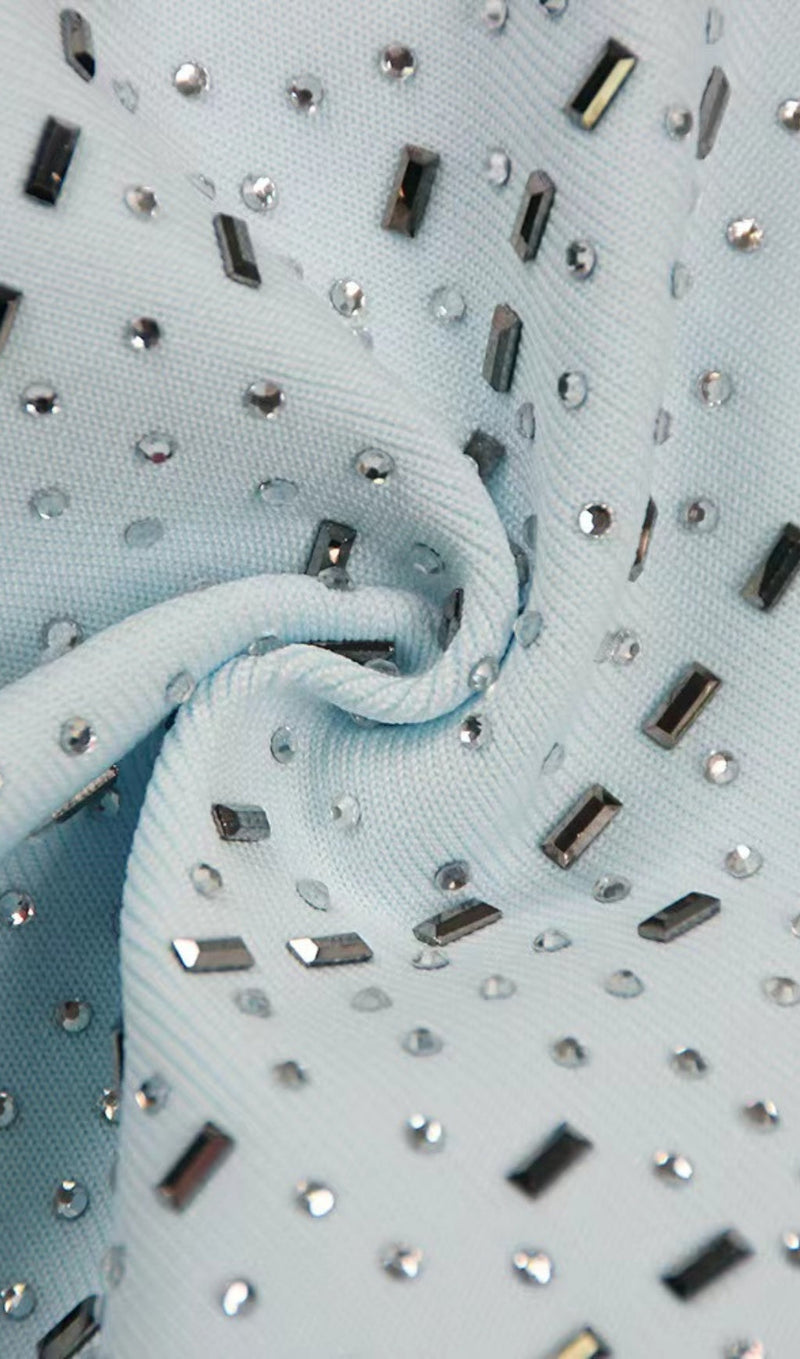 Romelle Crystal Embellished Cutout Halter Bodycon Dress