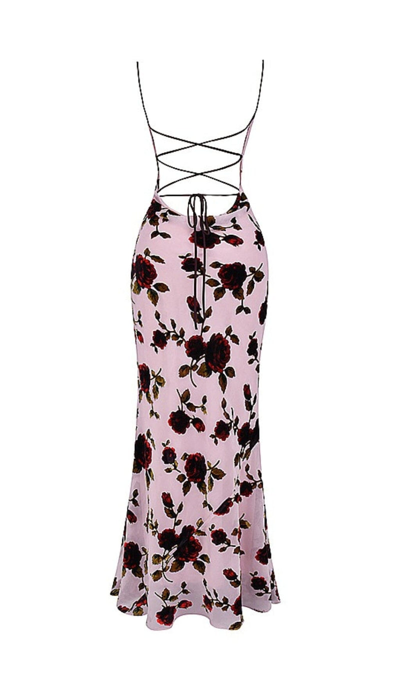 Cleon Backless Maxi Dress In Pink