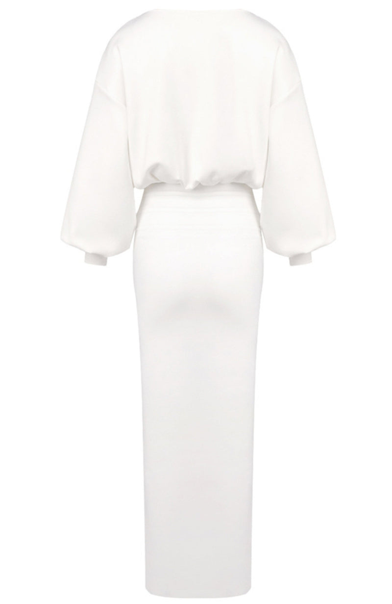 Ilyria Long Sleeve Maxi Dress In White