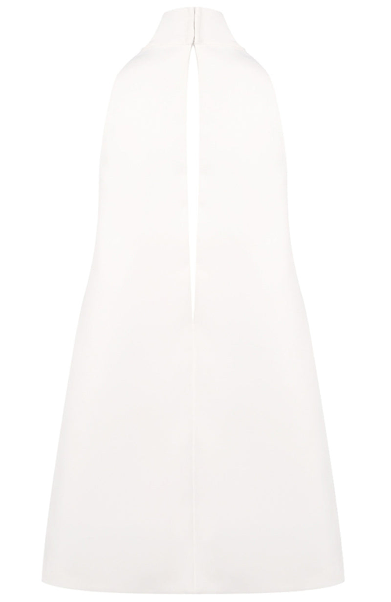 Faelyra Halter Cut Out Detail A Line Mini Dress In White