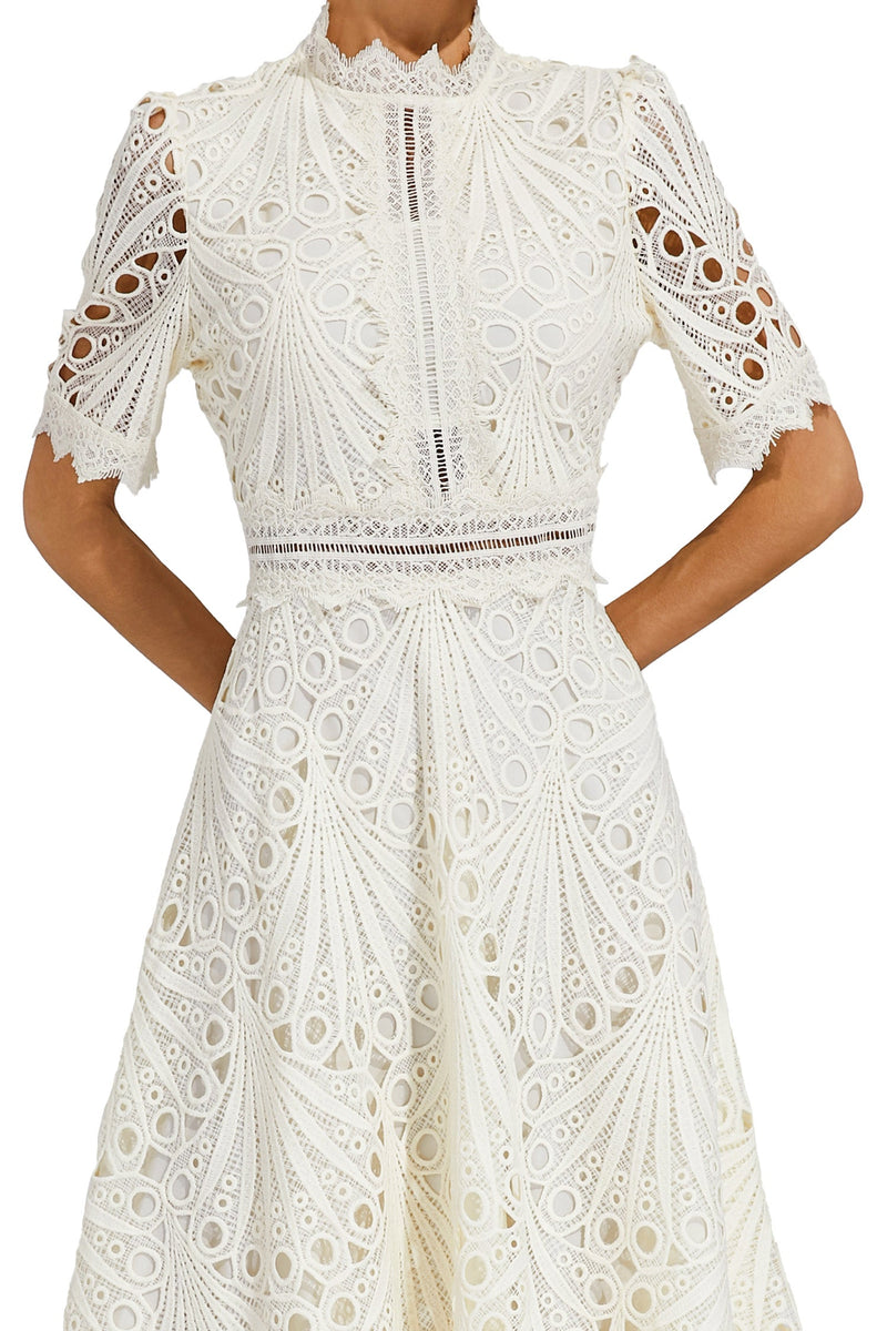 Olythia Cutout Midi Dress In White