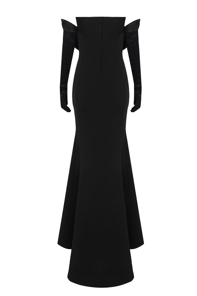 Vicky Floral Gloves Mermaid Maxi Dress