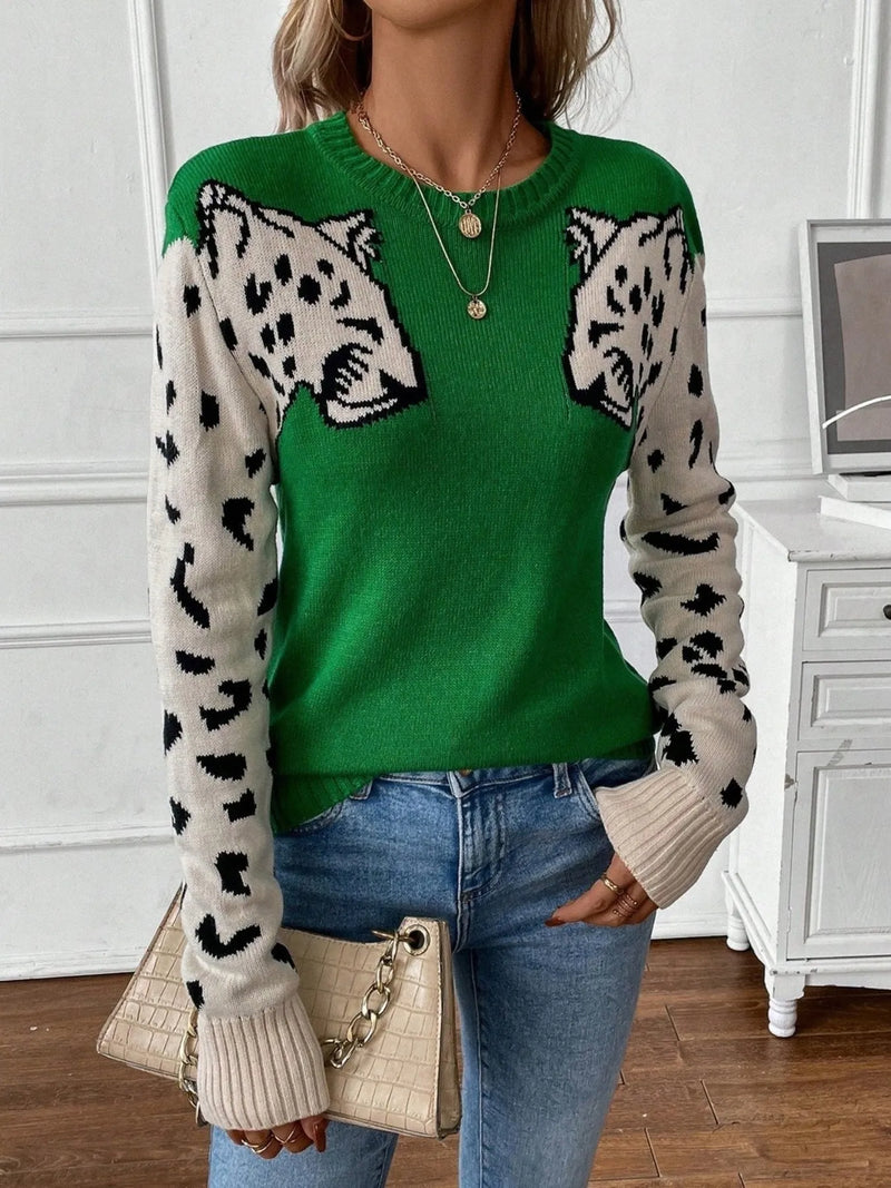 Leopard Round Neck Sweater