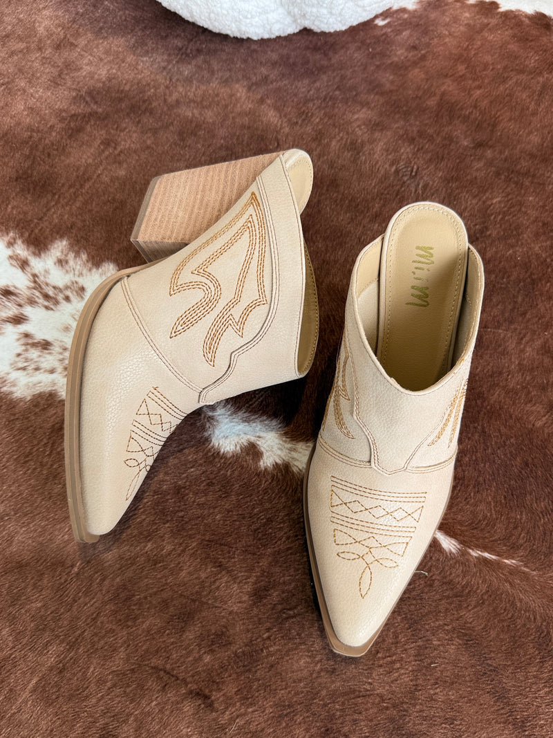 Bree Western Cowboy Mules Beige