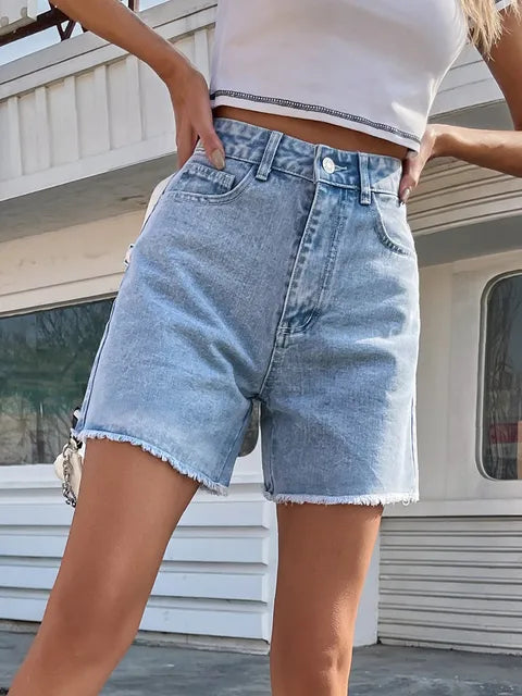 Varela Frayed Denim Shorts