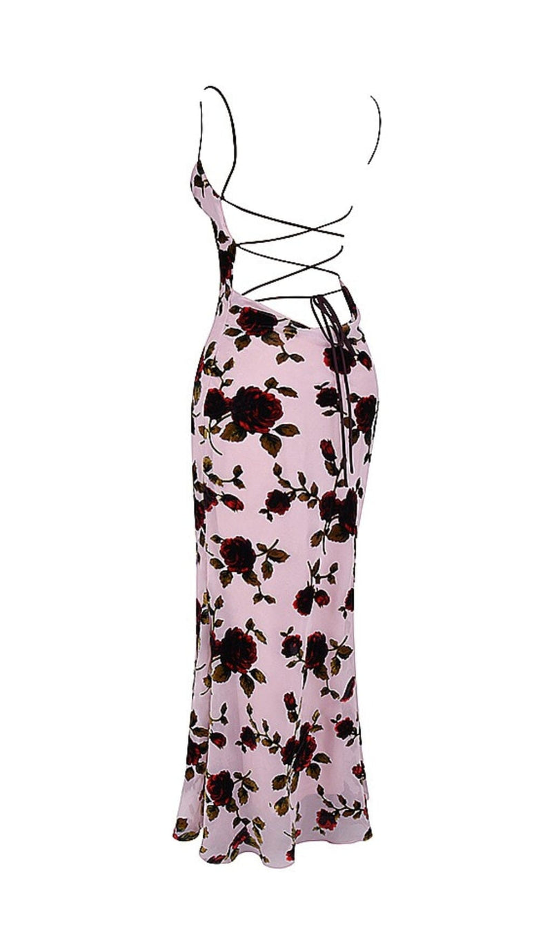 Cleon Backless Maxi Dress In Pink