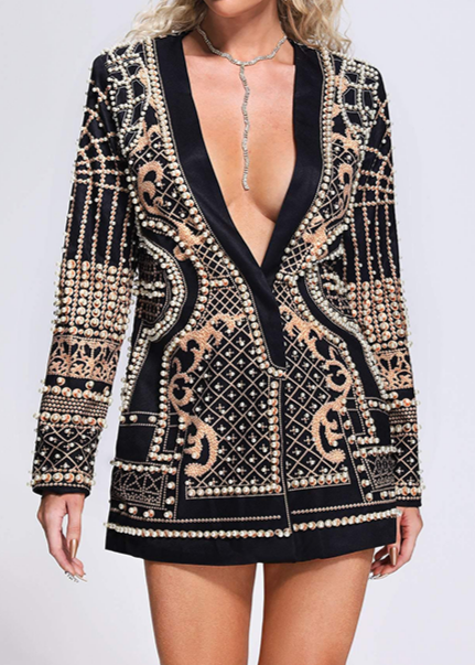 Salwa Pearl Blazer Mini Dress