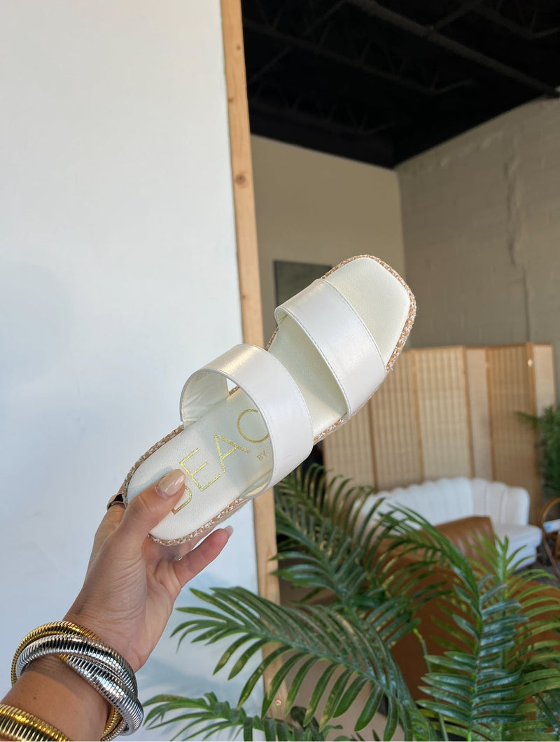 Western Haven Platform Heels White